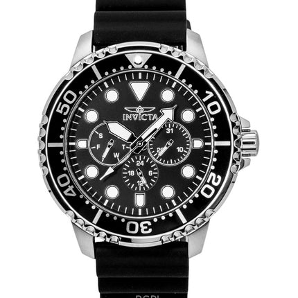 Reloj Invicta Pro Diver GMT de cuarzo con correa de silicona y esfera negra 47234 para hombre