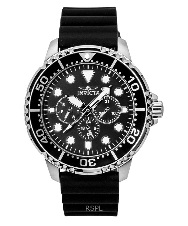 Reloj Invicta Pro Diver GMT de cuarzo con correa de silicona y esfera negra 47234 para hombre