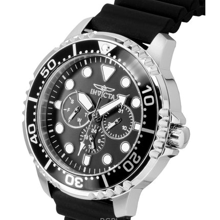 Reloj Invicta Pro Diver GMT de cuarzo con correa de silicona y esfera negra 47234 para hombre