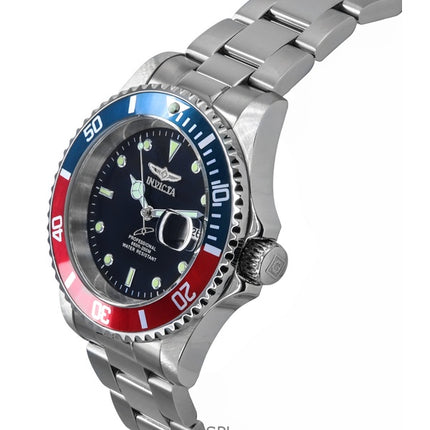 Reloj Invicta Pro Diver de acero inoxidable con esfera negra y bisel Pepsi de cuarzo 47354, 200 m, para hombre