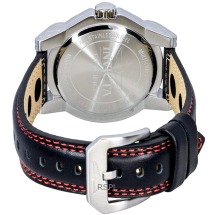 Reloj Invicta Racing de cuarzo con correa de cuero y esfera negra, modelo 47533, para hombre