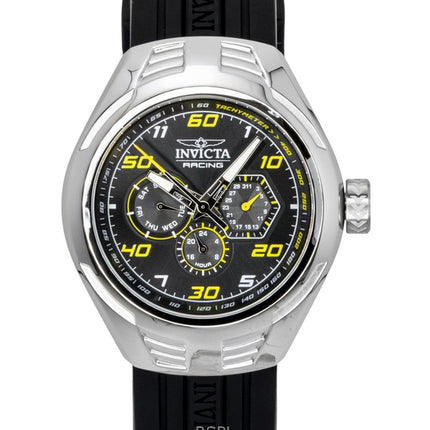 Reloj Invicta Racing de cuarzo con correa de silicona y esfera negra 47724 para hombre