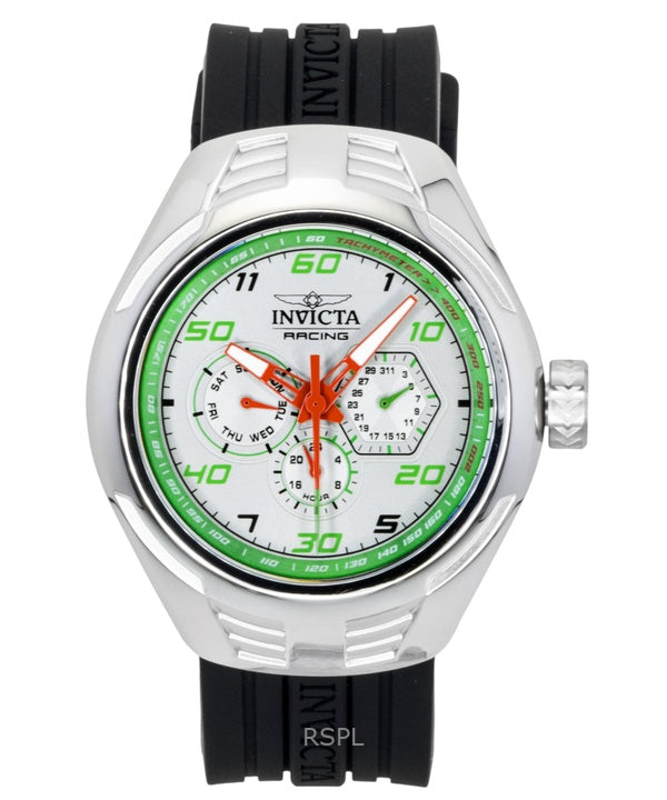 Reloj Invicta Racing de cuarzo con correa de silicona y esfera plateada 47726 para hombre
