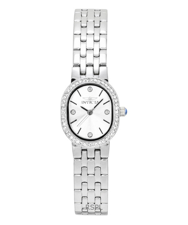 Reloj Invicta Angel Crystal Accents de acero inoxidable con esfera plateada de cuarzo 48134 para mujer