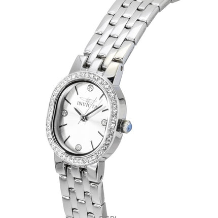 Reloj Invicta Angel Crystal Accents de acero inoxidable con esfera plateada de cuarzo 48134 para mujer