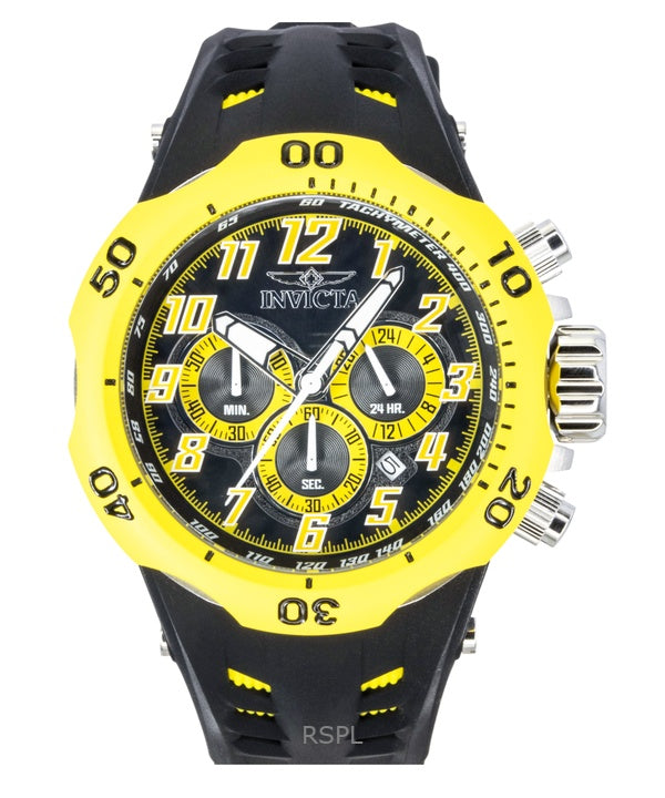 Reloj Invicta Venom Hydra GMT Cronógrafo Correa de silicona Esfera negra Cuarzo 48236 200M para hombre