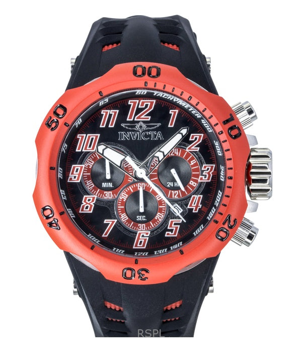 Reloj Invicta Venom Hydra GMT Cronógrafo Correa de silicona Esfera negra Cuarzo 48237 200M para hombre
