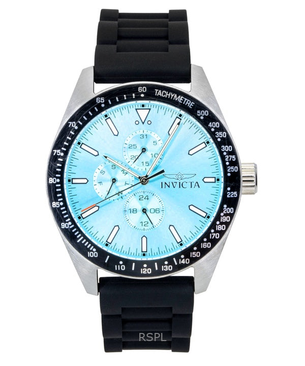Reloj Invicta Aviator de cuarzo con correa de silicona y esfera azul claro 48856 100M para hombre