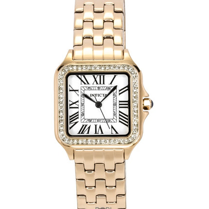 Reloj Invicta Angel de acero inoxidable en tono oro rosa con esfera plateada y cristales de cuarzo 48997 para mujer
