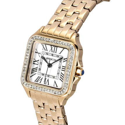 Reloj Invicta Angel de acero inoxidable en tono oro rosa con esfera plateada y cristales de cuarzo 48997 para mujer