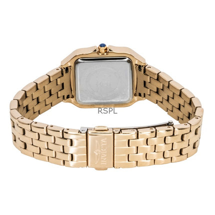 Reloj Invicta Angel de acero inoxidable en tono oro rosa con esfera plateada y cristales de cuarzo 48997 para mujer