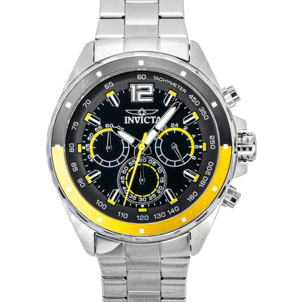 Reloj Invicta Speedway Cronógrafo GMT de acero inoxidable con esfera negra de cuarzo 49365 para hombre