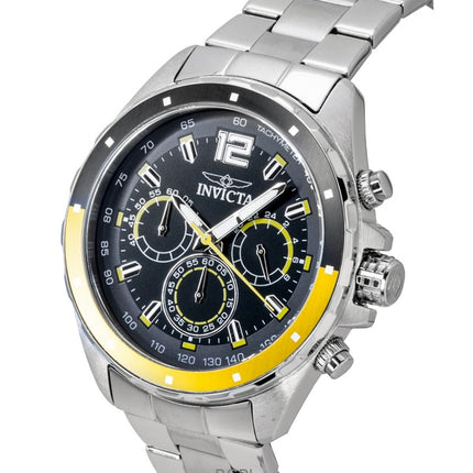 Reloj Invicta Speedway Cronógrafo GMT de acero inoxidable con esfera negra de cuarzo 49365 para hombre