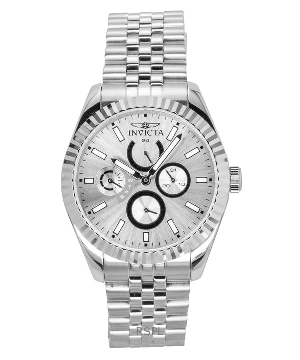 Reloj Invicta Specialty GMT de acero inoxidable con esfera plateada de cuarzo 49534 para hombre