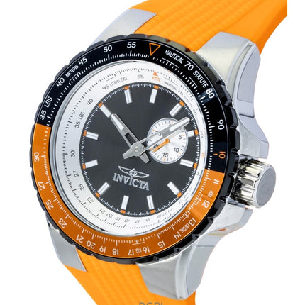 Reloj Invicta Aviator 49721 de cuarzo con correa de silicona naranja y esfera metalizada para hombre, 100 m