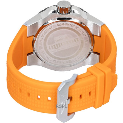 Reloj Invicta Aviator 49721 de cuarzo con correa de silicona naranja y esfera metalizada para hombre, 100 m