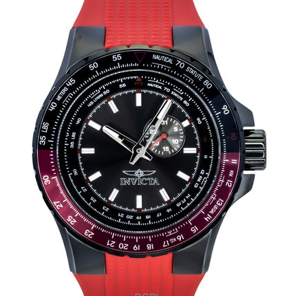 Reloj Invicta Aviator de cuarzo con correa de silicona roja y esfera metalizada 49724 100M para hombre