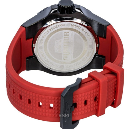 Reloj Invicta Aviator de cuarzo con correa de silicona roja y esfera metalizada 49724 100M para hombre