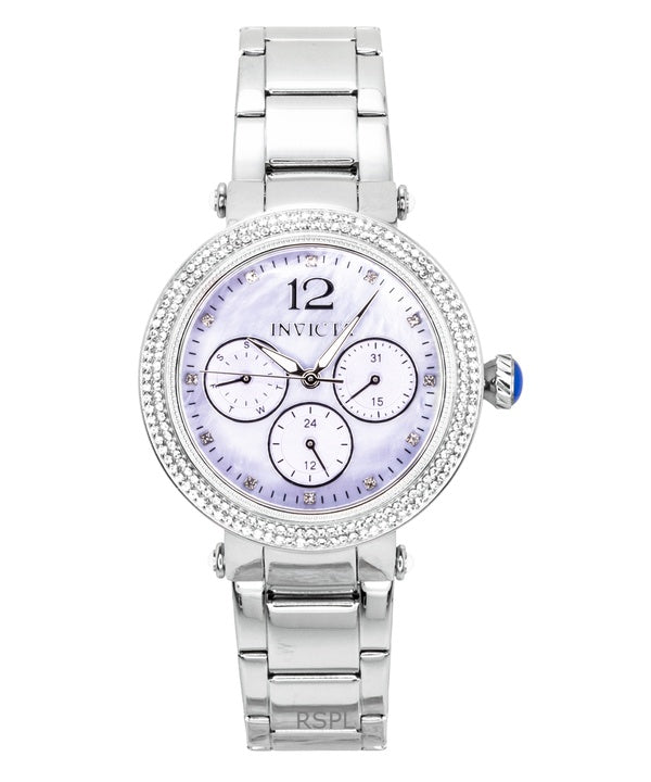 Reloj Invicta Bolt de acero inoxidable con esfera de cristal morado claro de cuarzo 49814 100M para mujer