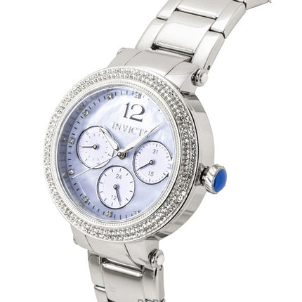 Reloj Invicta Bolt de acero inoxidable con esfera de cristal morado claro de cuarzo 49814 100M para mujer