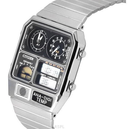 Reloj para hombre Citizen Reproducción Modelo Analógico Cronógrafo digital Acero inoxidable Esfera negra Cuarzo JG2101-78E