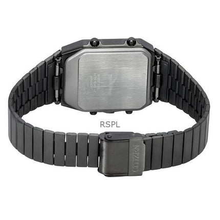 Reloj Citizen analógico digital de cuarzo con doble horario, acero inoxidable y esfera verde JG2147-85X para hombre