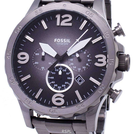 Fossil Nate Chronograph Dial gris humo JR1437 reloj de hombres