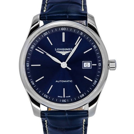 Reloj Longines Master Collection con correa de cuero y esfera azul Sunray automático L2.793.4.92.0 para hombre