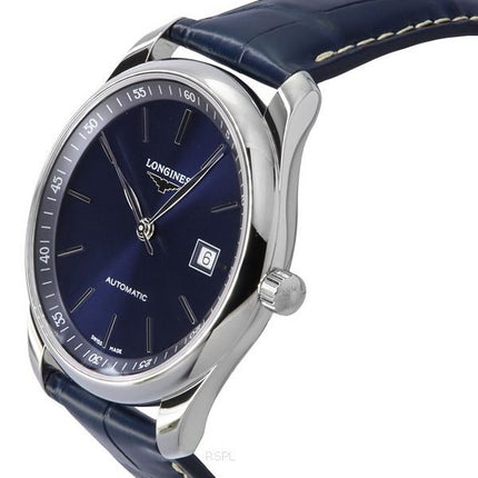 Reloj Longines Master Collection con correa de cuero y esfera azul Sunray automático L2.793.4.92.0 para hombre