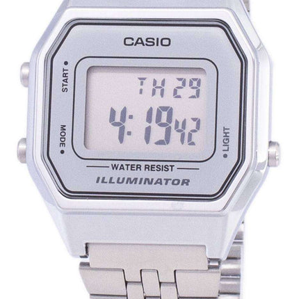 Reloj Casio Digital cuarzo acero inoxidable iluminador LA680WA-7DF LA680WA-7 mujeres