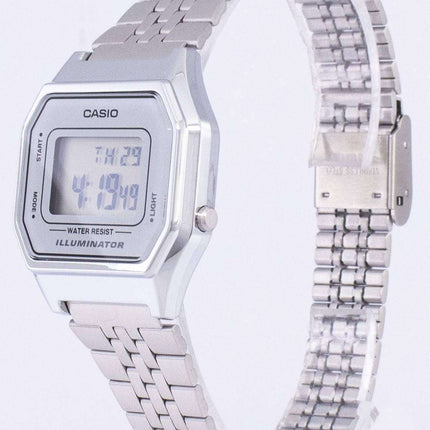 Reloj Casio Digital cuarzo acero inoxidable iluminador LA680WA-7DF LA680WA-7 mujeres