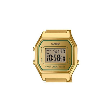 Reloj Casio Vintage Digital con pulsera de acero inoxidable en tono dorado, cuarzo LA680WEGV-9A para mujer