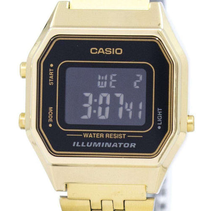 Reloj Casio Digital cuarzo acero inoxidable iluminador LA680WGA-1BDF LA680WGA-1B de la mujer