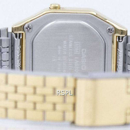 Reloj Casio Digital cuarzo acero inoxidable iluminador LA680WGA-1BDF LA680WGA-1B de la mujer
