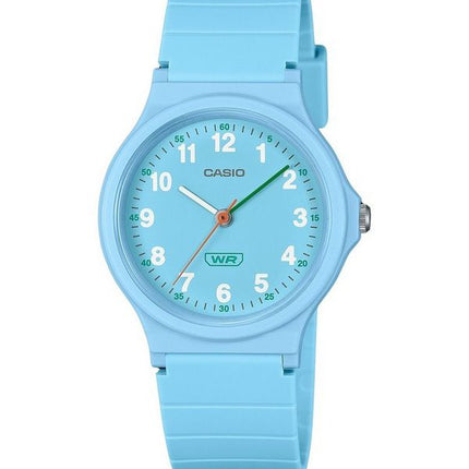 Reloj Casio Pop analógico de cuarzo con esfera azul y correa de resina de origen biológico LQ-24B-2B para mujer