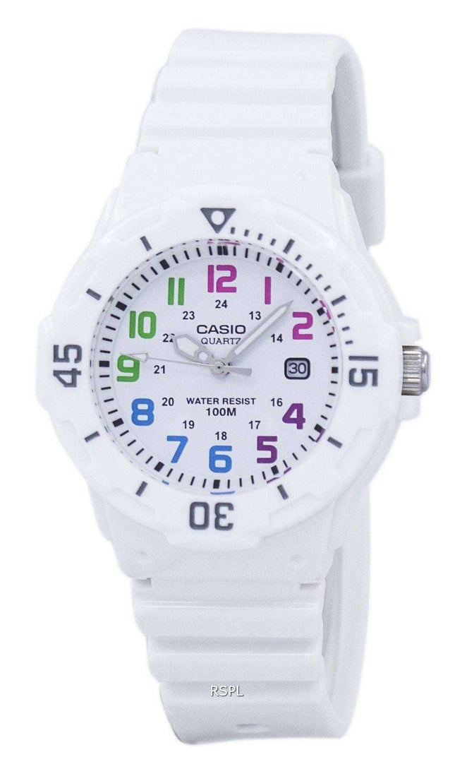 Casio Enticer analógico Dial blanco LRW-200H-7BVDF LRW-200H-7BV reloj de mujeres