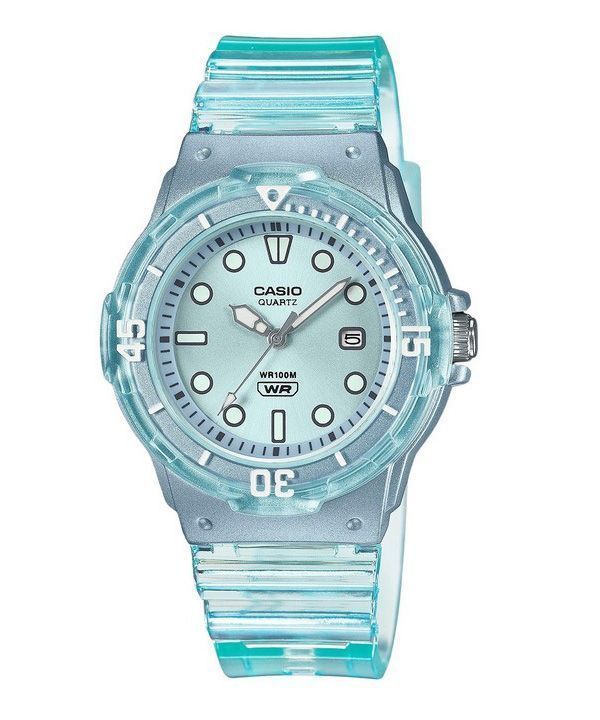 Reloj para mujer Casio POP analógico con correa de resina y esfera azul de cuarzo translúcido LRW-200HS-2EV 100M