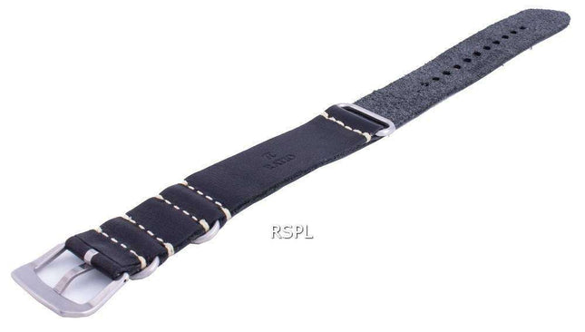 Ratio LS19 Correa de piel negra 22mm