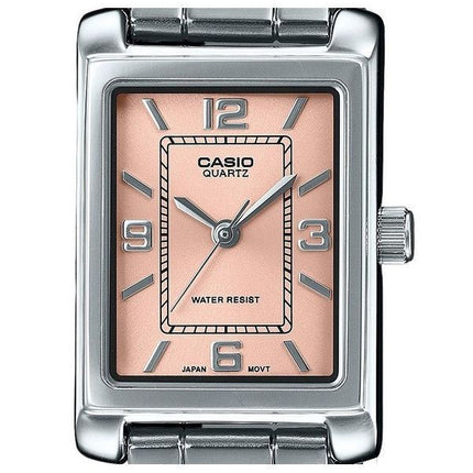 Reloj Casio Standard analógico de acero inoxidable con esfera rosa y cuarzo LTP-1234DD-4A para mujer