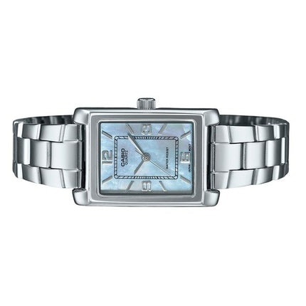 Reloj Casio Standard analógico de acero inoxidable con esfera de nácar y cuarzo LTP-1234DS-2A para mujer