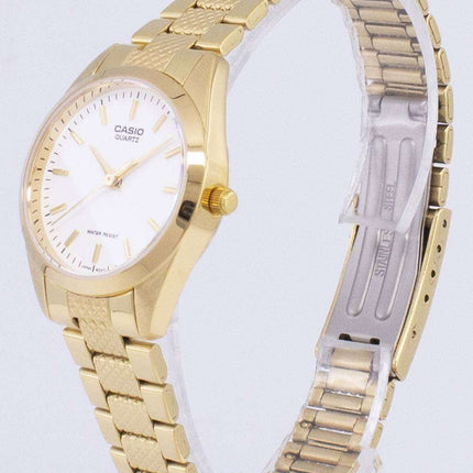 Reloj Casio analógico cuarzo dorado esfera blanca LTP-1274G-7ADF LTP-1274G-7A de la mujer