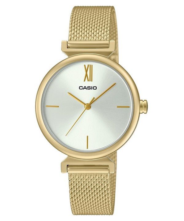 Reloj analÃ³gico para mujer Casio LTP-2024VMG-7C de cuarzo con esfera blanca y acero inoxidable en tono dorado y brazalete