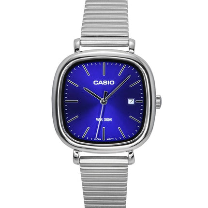 Reloj Casio Standard analógico de acero inoxidable con esfera azul de cuarzo LTP-B166D-2AV para mujer