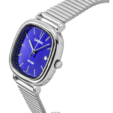 Reloj Casio Standard analógico de acero inoxidable con esfera azul de cuarzo LTP-B166D-2AV para mujer