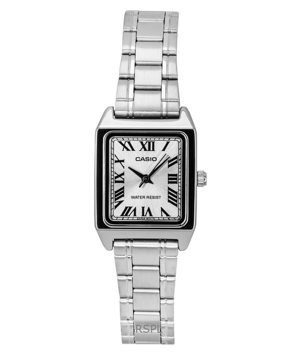 Reloj Casio Standard analógico de acero inoxidable con esfera plateada de cuarzo LTP-V007D-7B para mujer