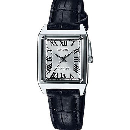 Reloj Casio LTP-V007L-7B1 de cuarzo con esfera plateada y correa de cuero analógica estándar para mujer