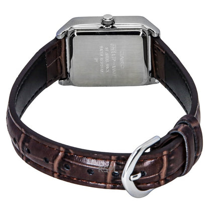 Reloj Casio LTP-V007L-7E2 de cuarzo con esfera blanca y correa de cuero analógica estándar para mujer