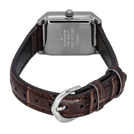 Reloj Casio Standard analógico de cuarzo con correa de cuero y esfera marfil LTP-V007L-9E para mujer