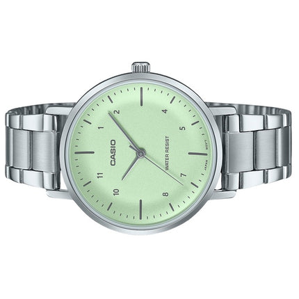 Reloj Casio Standard analógico de acero inoxidable con esfera verde menta y cuarzo LTP-VT03D-3B para mujer