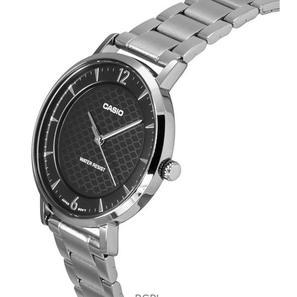 Reloj Casio Standard analógico de acero inoxidable con esfera negra y cuarzo LTP-VT04D-1A para mujer